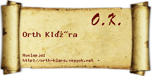Orth Klára névjegykártya